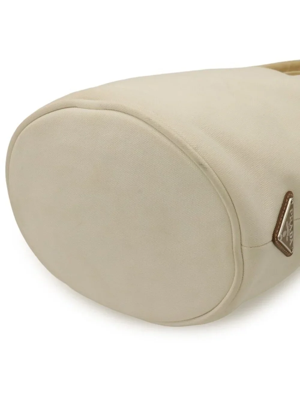 Prada Canapa Tote 2-Way Shoulder Bag Crossbody Canvas Leather Ivory White
